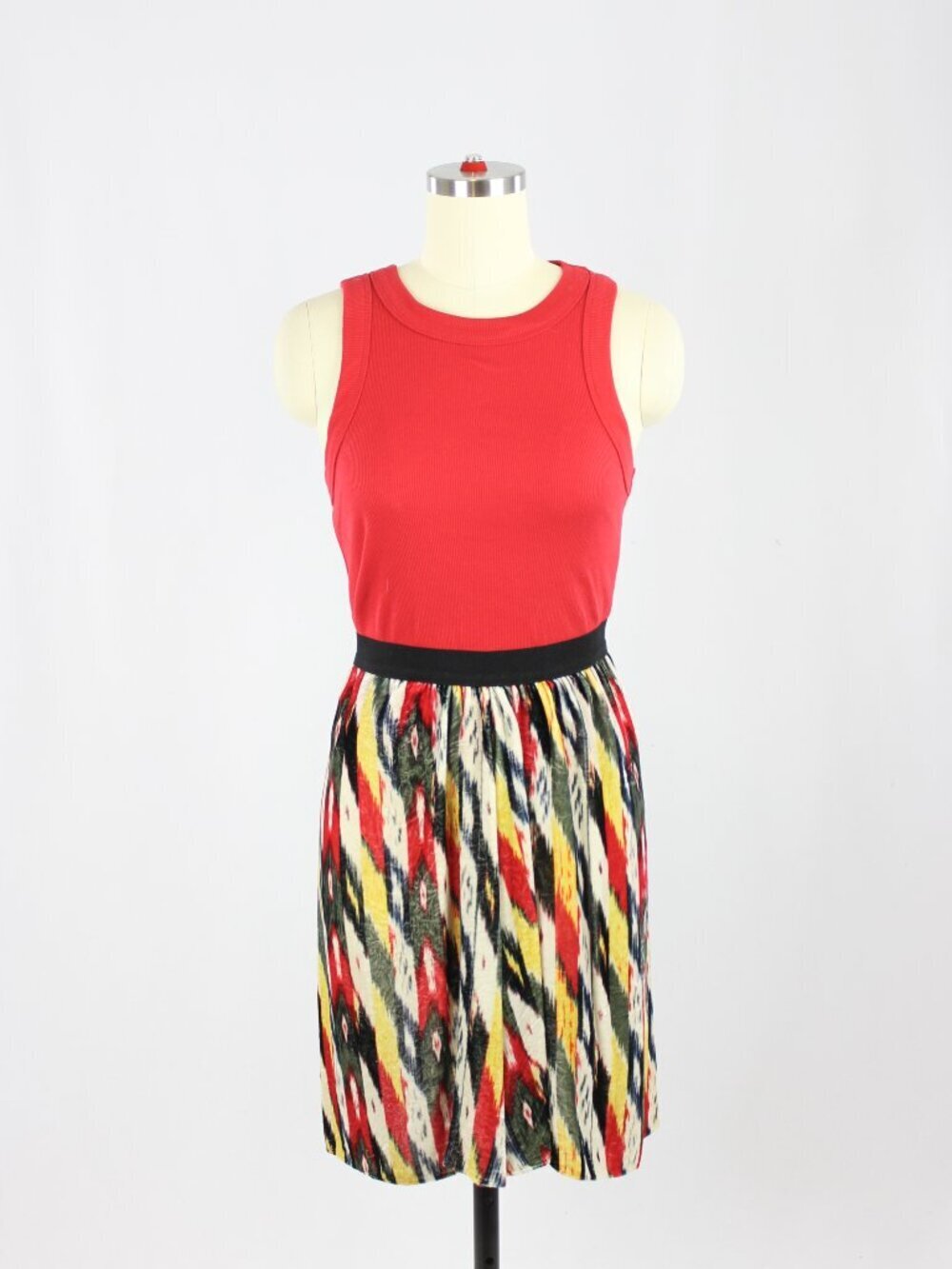 ISABEL MARANT ETOILE Multi Color Graphic Print Velvet A-Line Mini Skirt, Size M